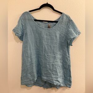 FLAX 100% Linen Tunic Tee Small